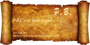 Póra Belinda névjegykártya
